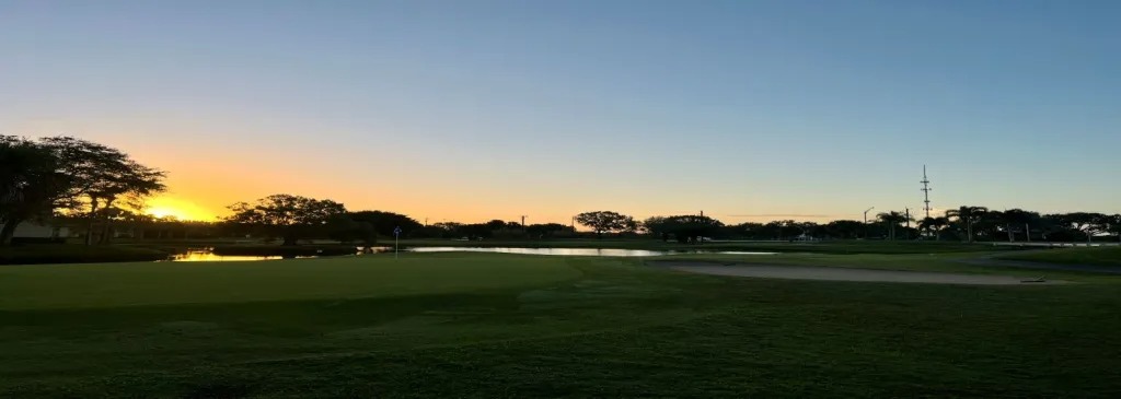 golf course at twilight